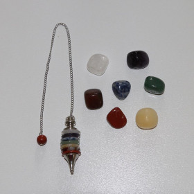 Coffret pendule 7 chakras | Pierres naturelles & radiesthésie